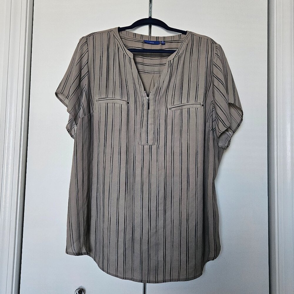 Apt. 9 Women's Stripe Zip-Up Top  2x